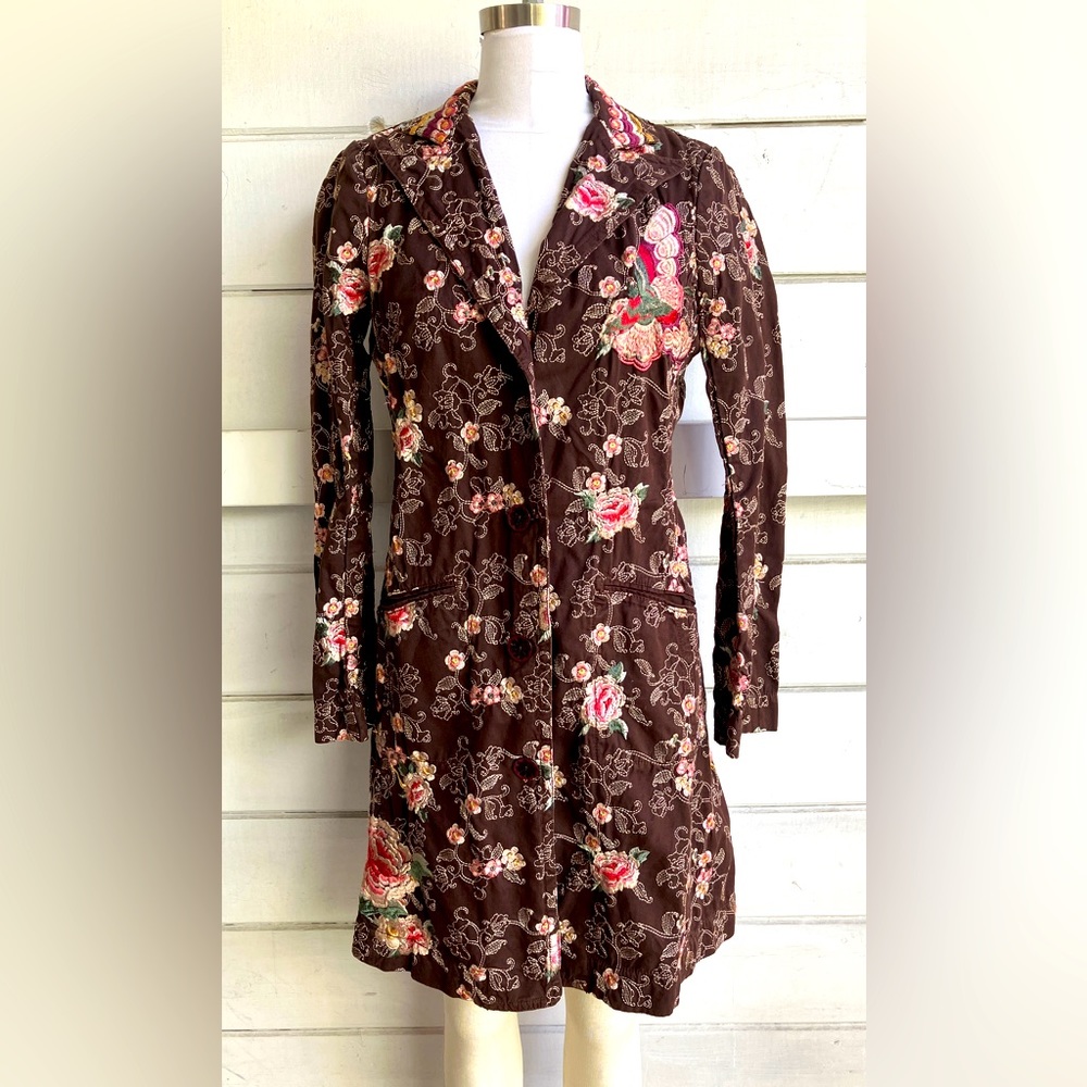Johnny Was Vintage Rose Embroidered Coat